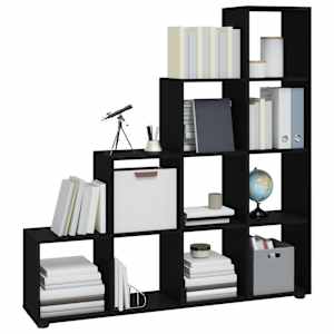vidaXL Boekenkast trapvormig 142 cm bewerkt hout zwart