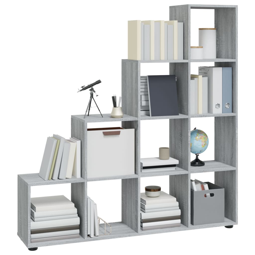 Thumbnail - vidaXL Treppenregal Grau Sonoma 142 cm Holzwerkstoff