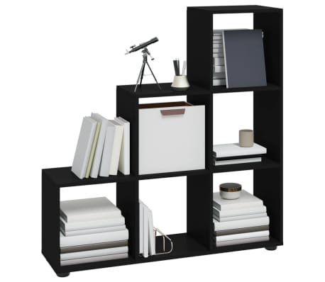 vidaXL Treppenregal Schwarz 107 cm Holzwerkstoff