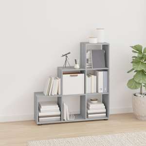 Stopničasta knjižna omara siva sonoma 107 cm inženirski les