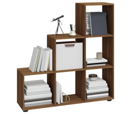 vidaXL Staircase Bookcase Brown Oak 107 cm Engineered Wood