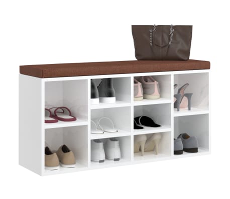VidaXL Banc De Rangement Chaussures Avec 10 Compartiments Blanc - Achat