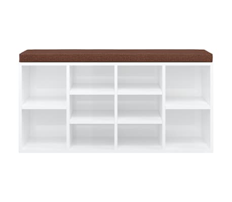 Banc à Chaussures Avec Rangement Intégré - Design élégant, 4 Compartiments, Dimensions 105x35x35 Cm - Gris Béton - 9