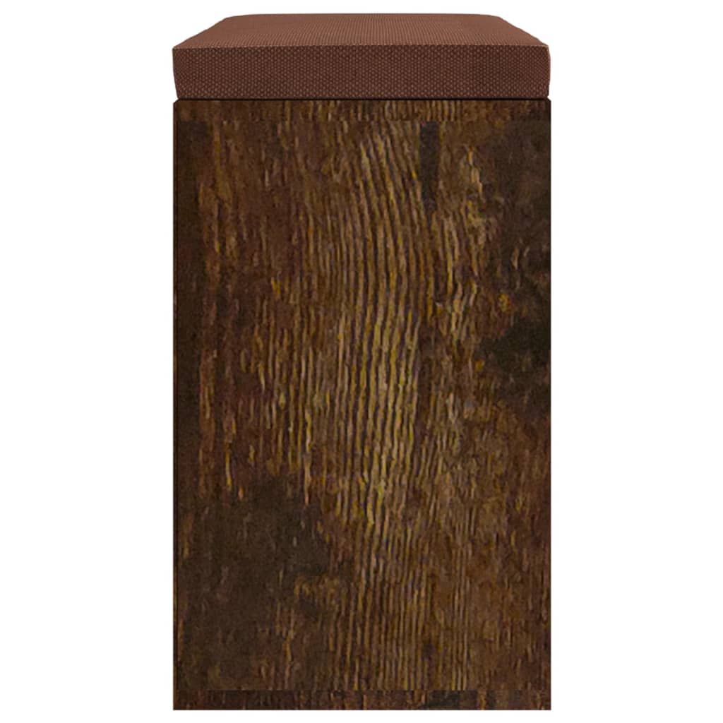 Füstös tölgyszínű szerelt fa cipőtároló pad 103x30x48 cm 