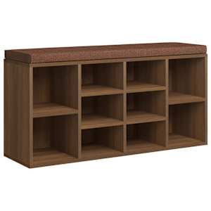 Lavice s botníkem hnědý dub 103x30x48 cm kompozitní dřevo - obrázek 2