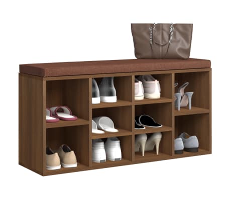 vidaXL Schoenenbank 103x30x48 cm bewerkt hout bruin eikenkleur