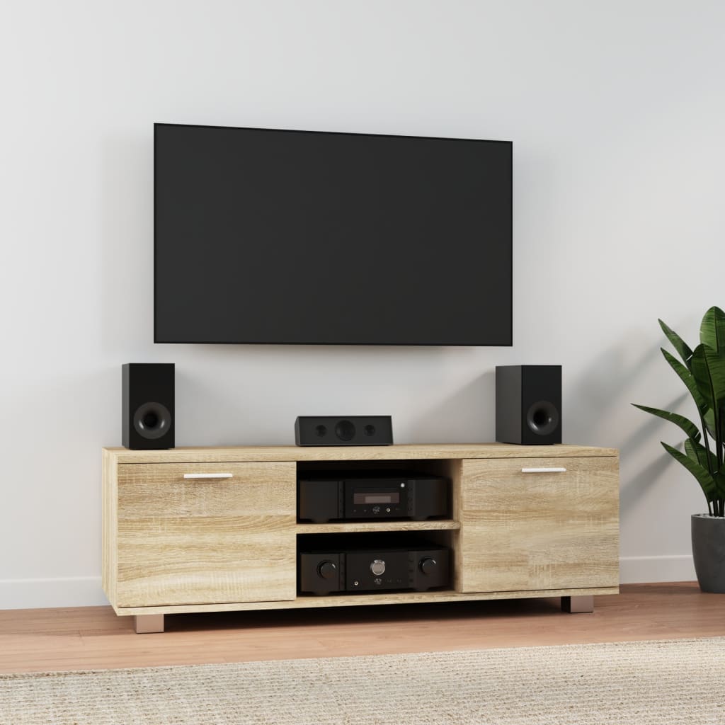 Sonoma tölgy színű szerelt fa TV-szekrény 120 x 40,5 x 35 cm 