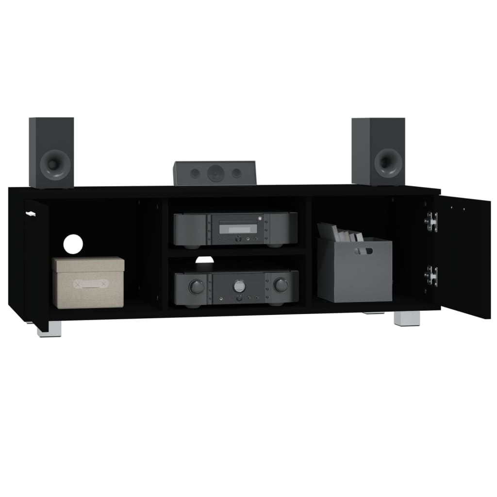 vidaXL Szafka pod TV, czarna, 120x40,5x35 cm, materiał drewnopochodny