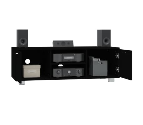vidaXL fekete szerelt fa TV-szekrény 120 x 40,5 x 35 cm