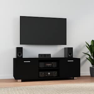 TV skříňka černá 120 x 40,5 x 35 cm kompozitní dřevo - obrázek 1