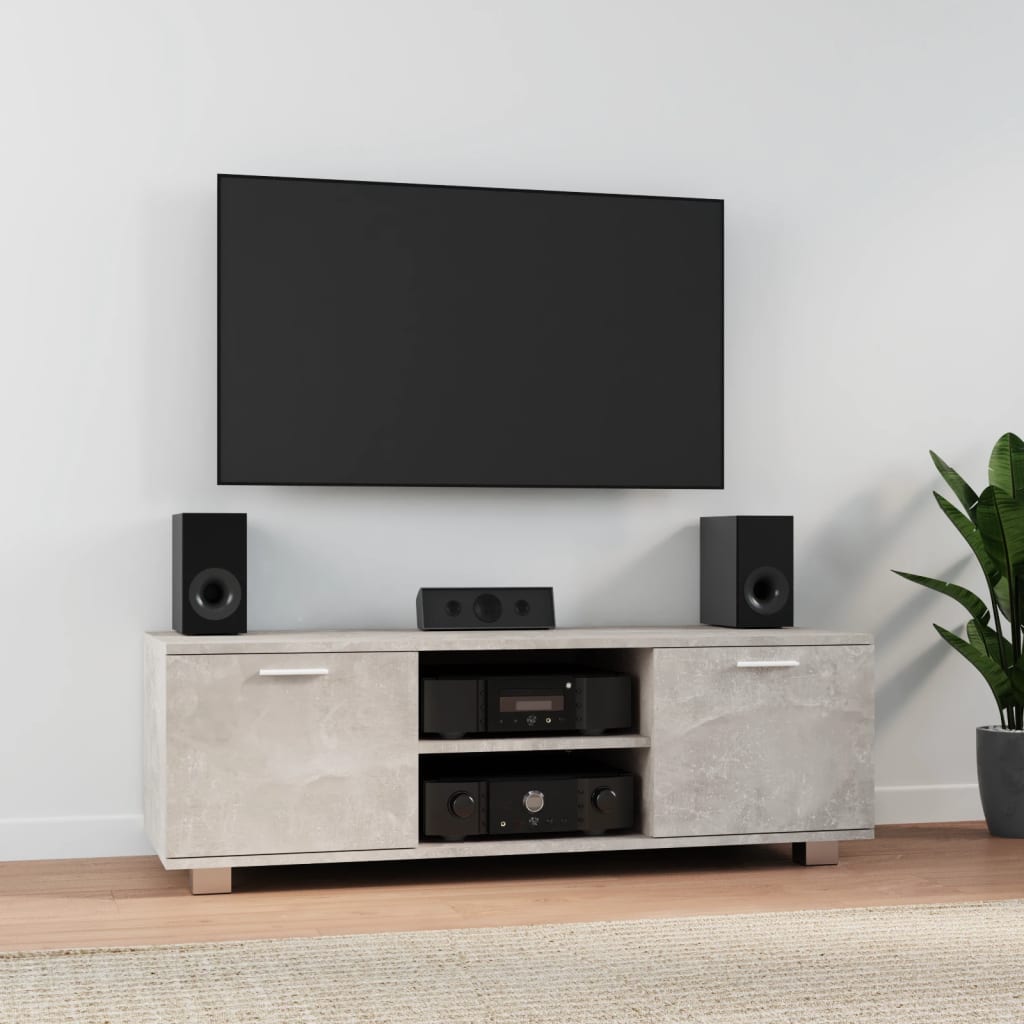 vidaXL Comodă TV, gri beton, 120×40,5×35 cm, lemn compozit 120x405x35 imagine noua