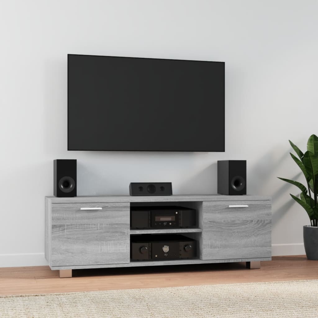 vidaXL Comodă TV, gri sonoma, 120×40,5×35 cm, lemn prelucrat 120x405x35 imagine noua