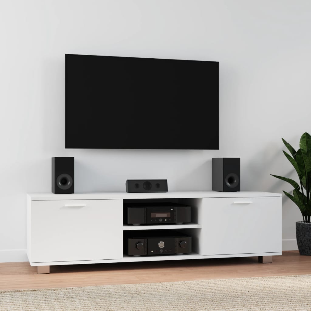vidaXL Comodă TV, alb, 140x40,5x35 cm, lemn prelucrat