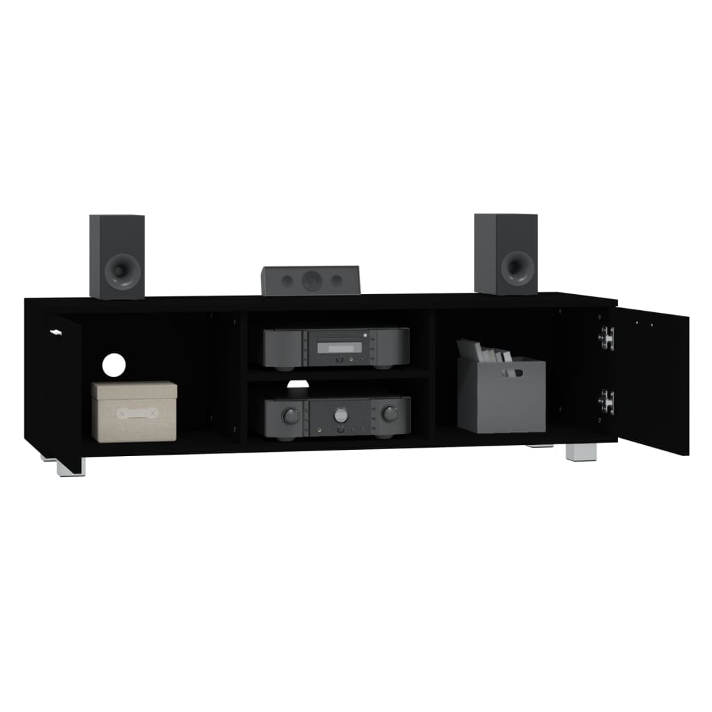 vidaXL Tv-meubel 140x40,5x35 cm bewerkt hout zwart afbeelding