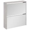 vidaXL 2 sahtliga kingakapp peegliga, betoonhall, 63 x 17 x 67 cm