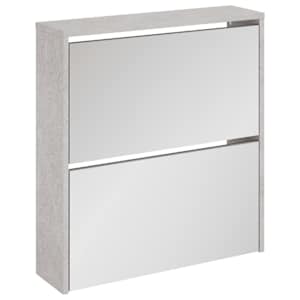 vidaXL 2 sahtliga kingakapp peegliga, betoonhall, 63 x 17 x 67 cm