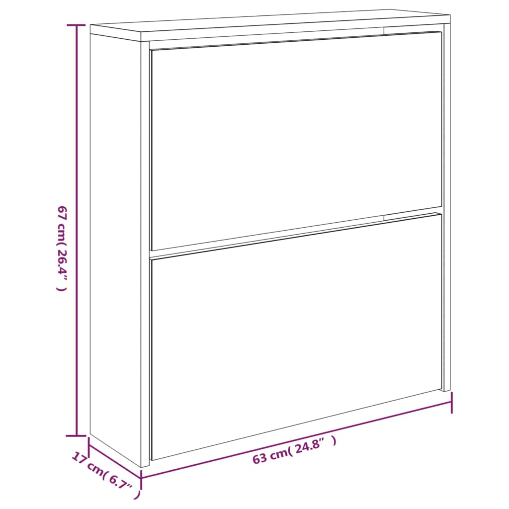 en.casa] Scarpiera con Specchio 102,5 x 63 x 17 cm Scaffale per