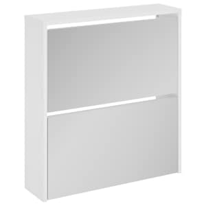 vidaXL 2 sahtliga kingakapp peegliga, k&otilde;rgl&auml;ikega valge 63x17x67 cm