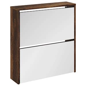 vidaXL 2 sahtliga kingakapp peegliga, suitsutatud tamm, 63x17x67 cm