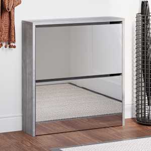 Botník se zrcadlem 2patrový šedá sonoma 63 x 17 x 67 cm - obrázek 1