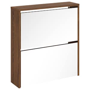 vidaXL 2 sahtliga kingakapp peegliga, pruun tamm, 63x17x67 cm
