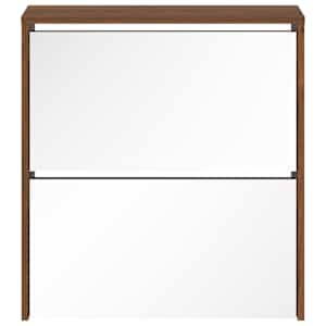 Botník se zrcadlem 2patrový hnědý dub 63 x 17 x 67 cm - obrázek 4
