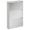 vidaXL 3 sahtliga kingakapp peegliga, betoonhall, 63x17x102,5 cm