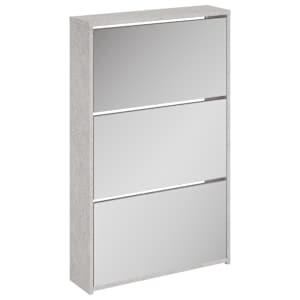 Botník se zrcadlem 3patrový betonově šedá 63x17x102,5 cm - obrázek 2
