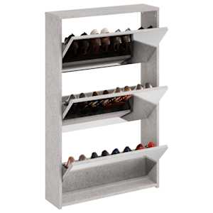 Botník se zrcadlem 3patrový betonově šedá 63x17x102,5 cm - obrázek 3