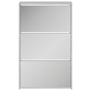 Botník se zrcadlem 3patrový betonově šedá 63x17x102,5 cm - obrázek 4