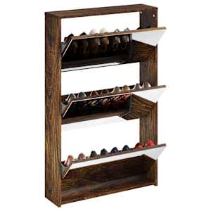 Botník se zrcadlem 3patrový kouřový dub 63x17x102,5 cm - obrázek 3