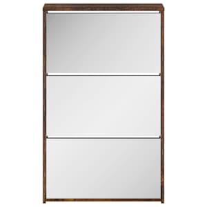 Botník se zrcadlem 3patrový kouřový dub 63x17x102,5 cm - obrázek 4