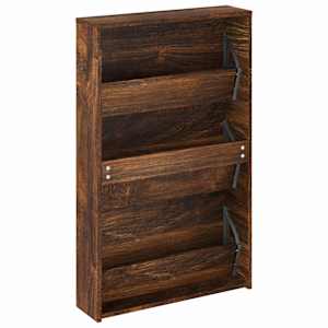 Botník se zrcadlem 3patrový kouřový dub 63x17x102,5 cm - obrázek 6
