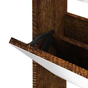 Botník se zrcadlem 3patrový kouřový dub 63x17x102,5 cm - obrázek 8