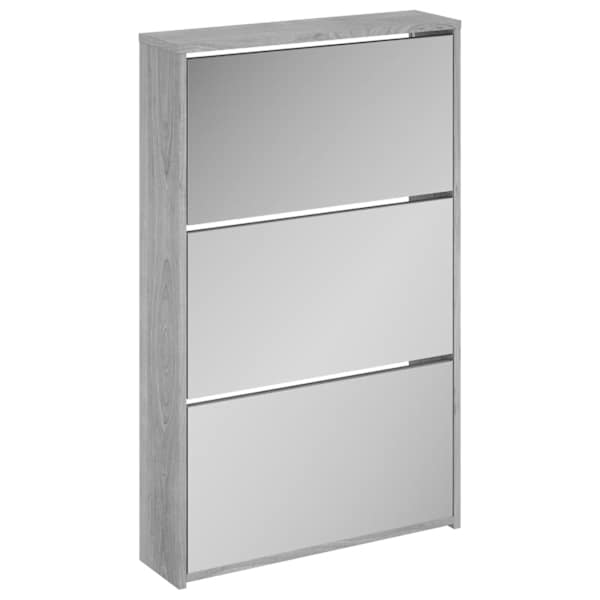vidaXL 3 sahtliga kingakapp peegliga, hall Sonoma tamm, 63x17x102,5 cm