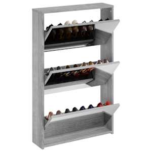 Botník se zrcadlem 3patrový šedá sonoma 63x17x102,5 cm - obrázek 3