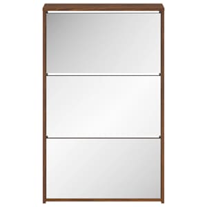 Botník se zrcadlem 3patrový hnědý dub 63x17x102,5 cm - obrázek 4