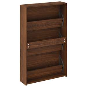 Botník se zrcadlem 3patrový hnědý dub 63x17x102,5 cm - obrázek 6