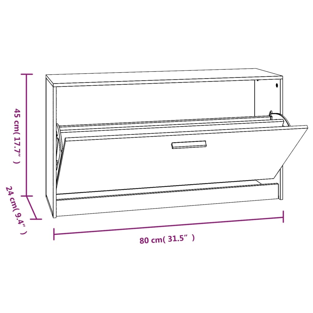 Mueble zapatero 80 x 32 x 180 cm color blanco