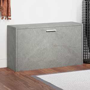 Regal za čevlje betonsko siv 80x24x45 cm inženirski les