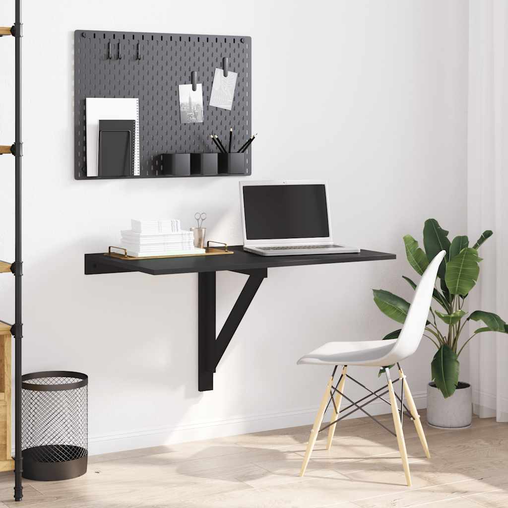vidaXL Klaffipöytä seinälle musta 100x60x56 cm tekninen puu