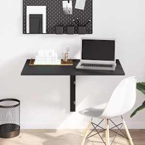 Zložljiva stenska miza črna 100x60x56 cm inženirski les