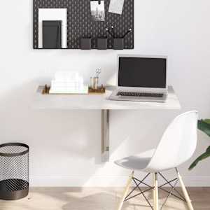 Zložljiva stenska miza betonsko siva 100x60x56cm inženirski les