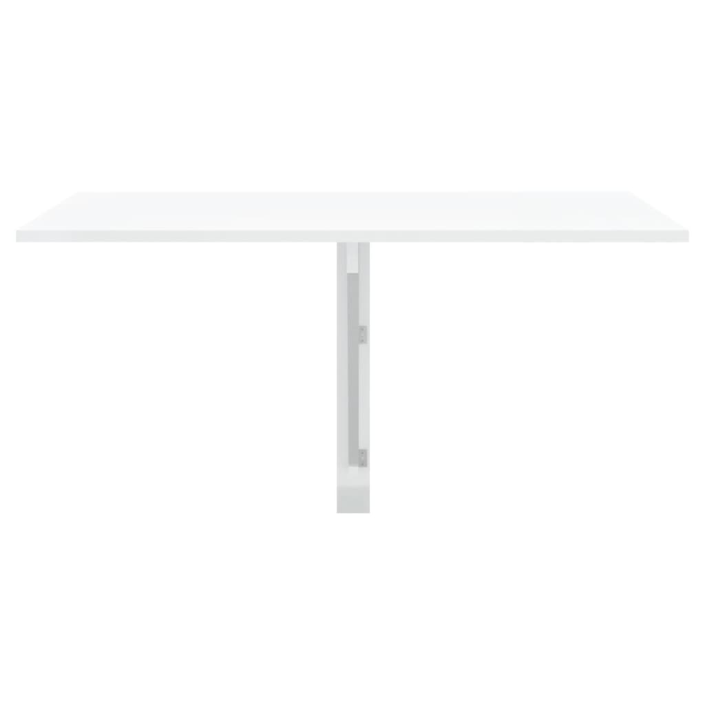 Magasfényűfehér szerelt fa összecsukható fali asztal100x60x56cm 