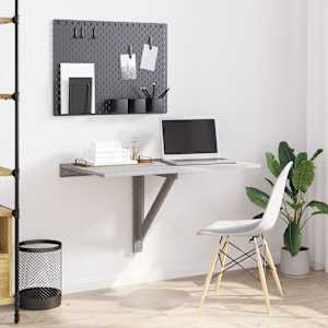 Zložljiva stenska miza siva sonoma 100x60x56 cm inženirski les