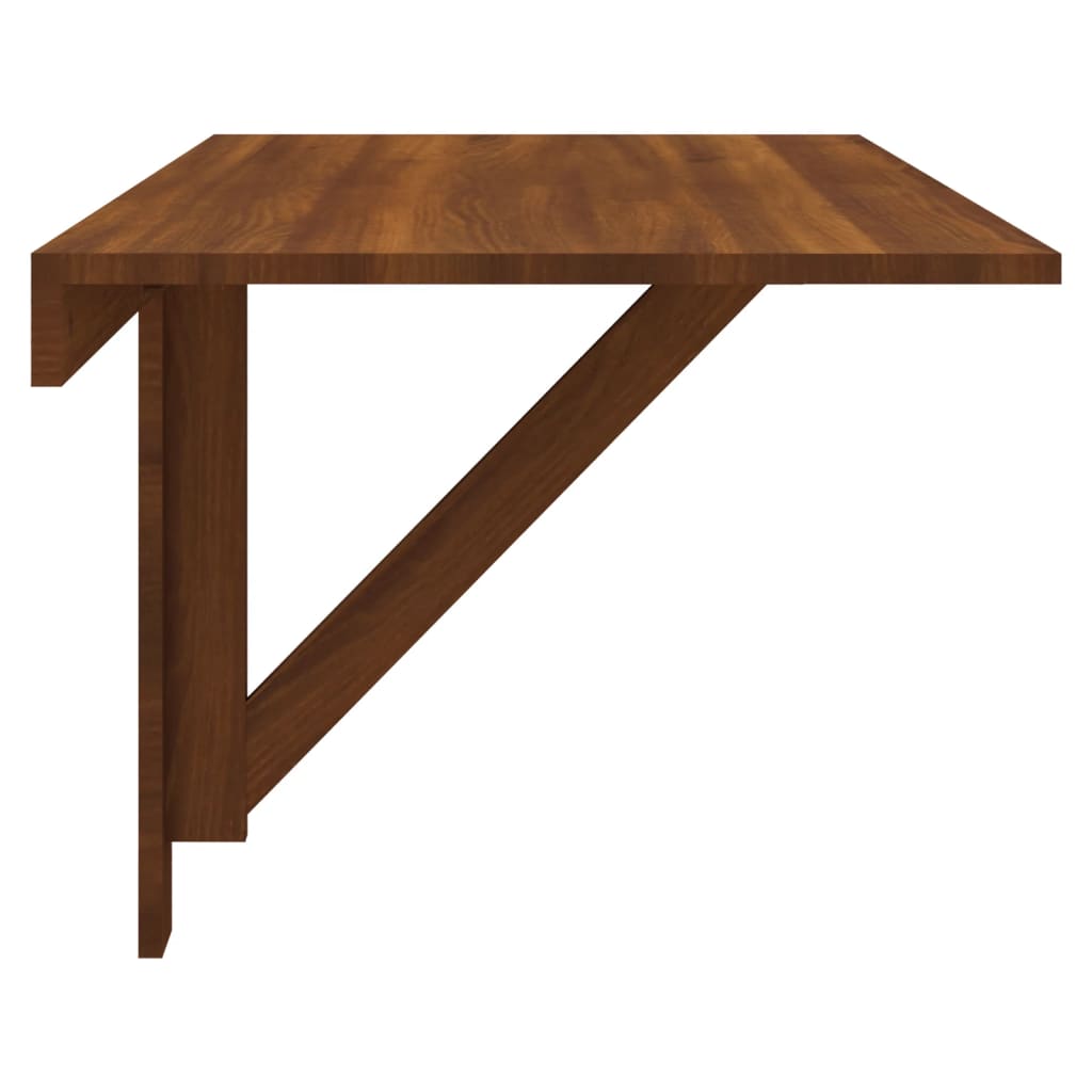 Barna tölgy szerelt fa összecsukható fali asztal 100x60x56 cm 