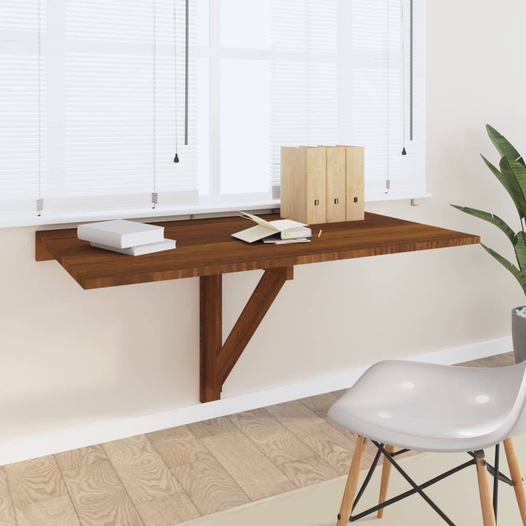 Petrashop  Nástěnný sklápěcí stůl hnědý dub 100x60x56 cm kompozitní dřevo