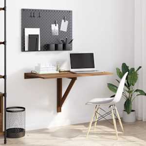 Zložljiva stenska miza rjav hrast 100x60x56 cm inženirski les