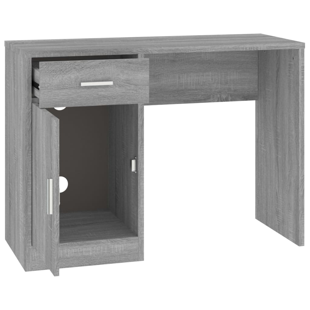 Schreibtisch mit Stauraum Grau Sonoma 100x40x73 cm