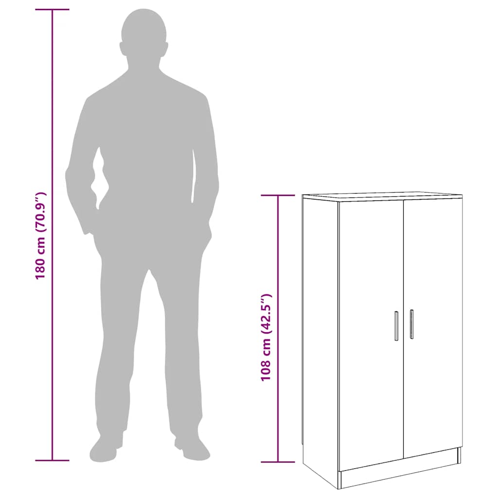 Omarica za čevlje črna 55x35x108 cm inženirski les - slika 11